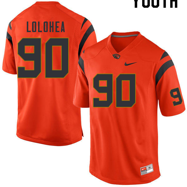 Youth #90 Sione Lolohea Oregon State Beavers College Football Jerseys Sale-Orange - Click Image to Close